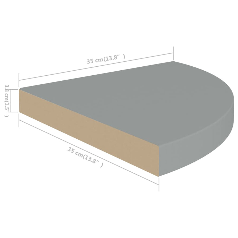 Hoekschap Zwevend 35X35X3,8 Cm Mdf 1 35 x 35 x 3.8 cm Grijs