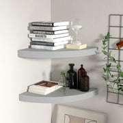 Corner shelves floating 2 pcs 35x35x3.8 cm MDF grey