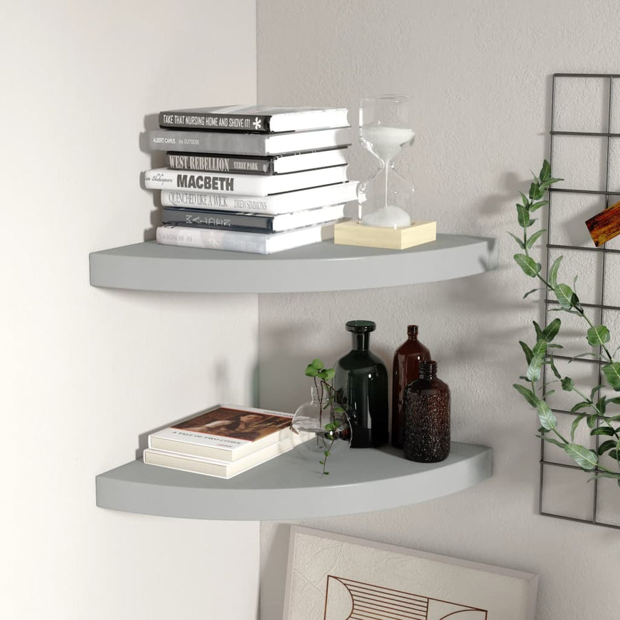 Hoekschappen Zwevend 35X35X3,8 Cm Mdf 2 35 x 35 x 3.8 cm Grijs