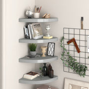 Corner Shelves Floating 4 pcs 35x35x3.8 cm MDF Grey