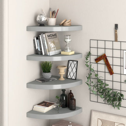 Hoekschappen Zwevend 35X35X3,8 Cm Mdf 4 35 x 35 x 3.8 cm Grijs