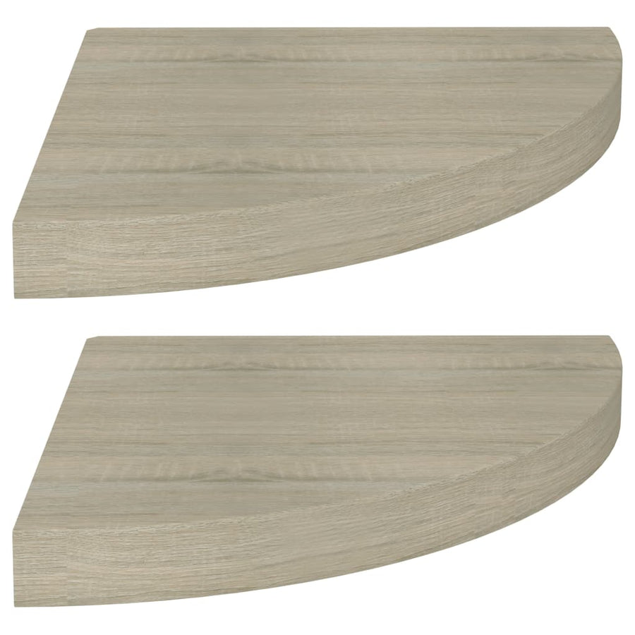Hoekschappen Zwevend 35X35X3,8 Cm Mdf Kleurig 2 35 x 35 x 3.8 cm Eiken