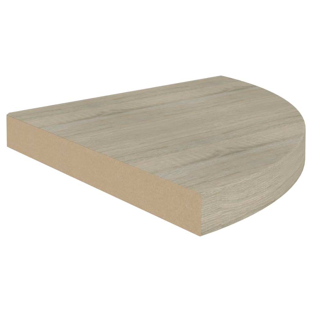 Hoekschappen Zwevend 35X35X3,8 Cm Mdf Kleurig 2 35 x 35 x 3.8 cm Eiken