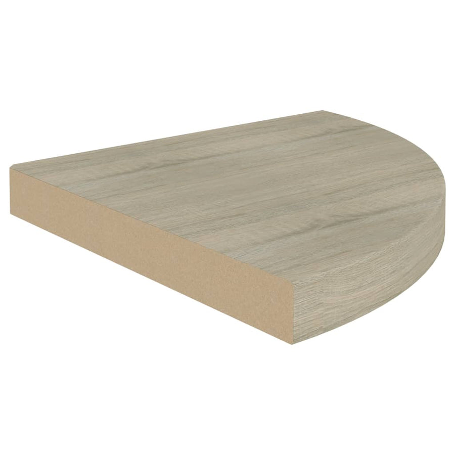Hoekschappen Zwevend 35X35X3,8 Cm Mdf Kleurig 2 35 x 35 x 3.8 cm Eiken