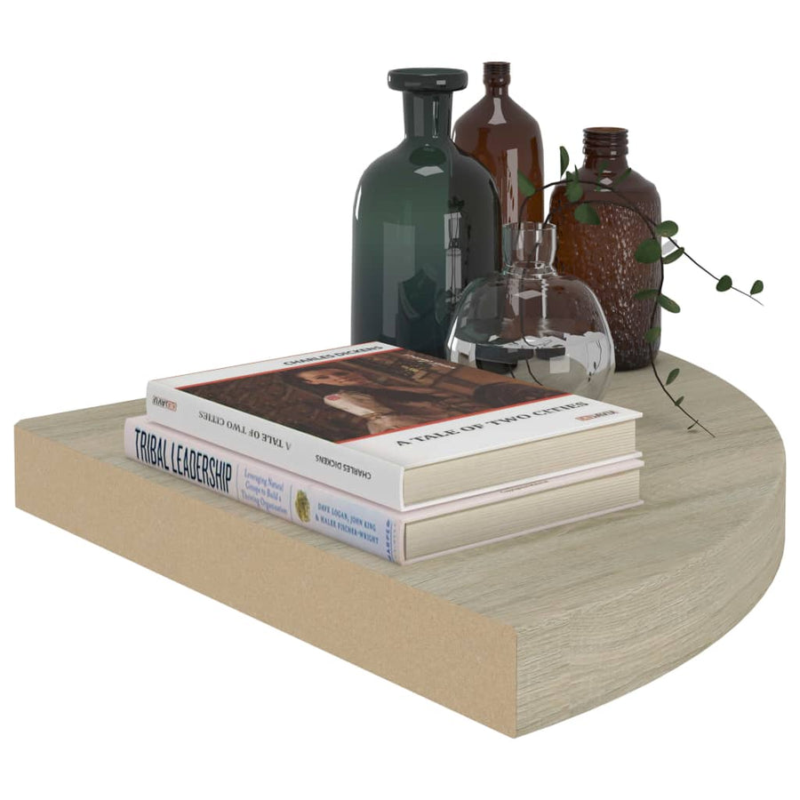 Hoekschappen Zwevend 35X35X3,8 Cm Mdf Kleurig 2 35 x 35 x 3.8 cm Eiken
