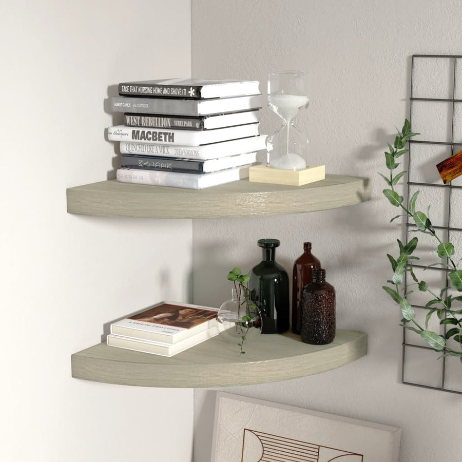 Hoekschappen Zwevend 35X35X3,8 Cm Mdf Kleurig 2 35 x 35 x 3.8 cm Eiken
