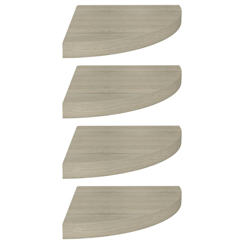 Hoekschappen Zwevend 35X35X3,8 Cm Mdf Kleurig 4 35 x 35 x 3.8 cm Eiken