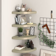 Floating Corner Shelves 4 pcs 35x35x3.8 cm MDF Oak-Colored