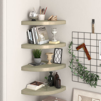 Hoekschappen Zwevend 35X35X3,8 Cm Mdf Kleurig 4 35 x 35 x 3.8 cm Eiken
