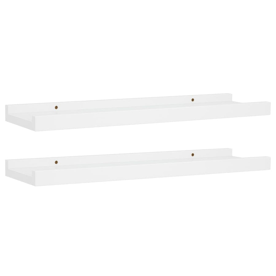 Fotoplanken 2 st 40x9x3 cm MDF wit 40 x 9 x 3 cm Wit