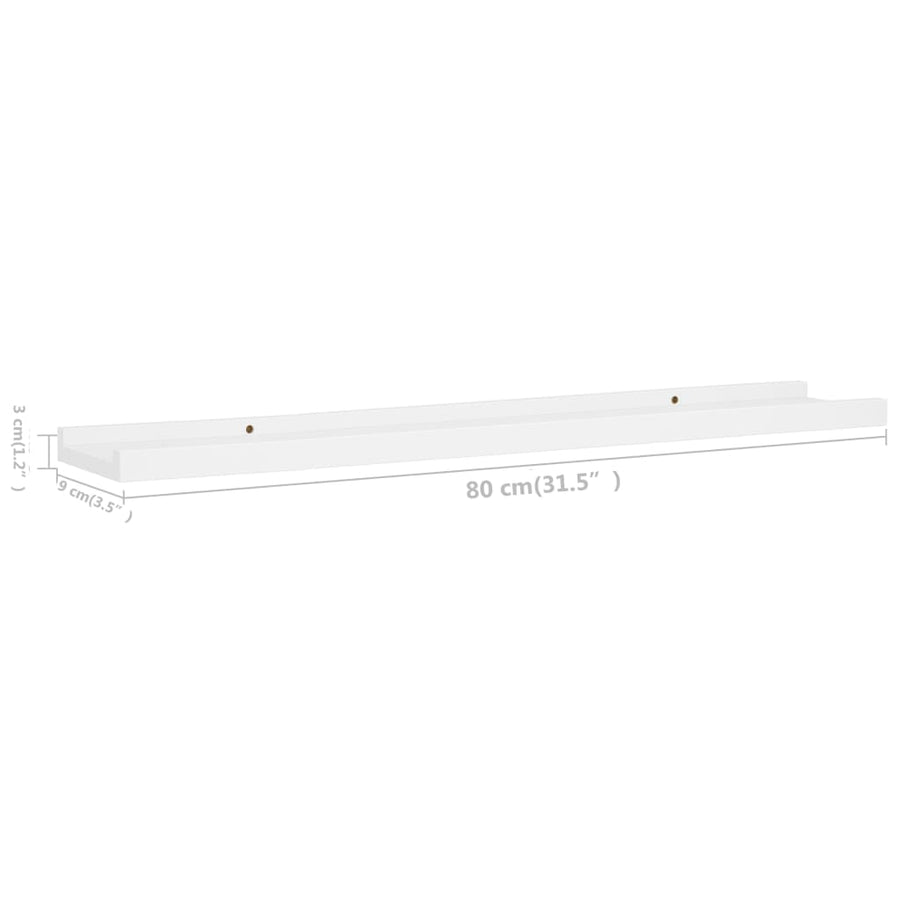 Fotoplanken Mdf 80 x 9 x 3 cm Wit