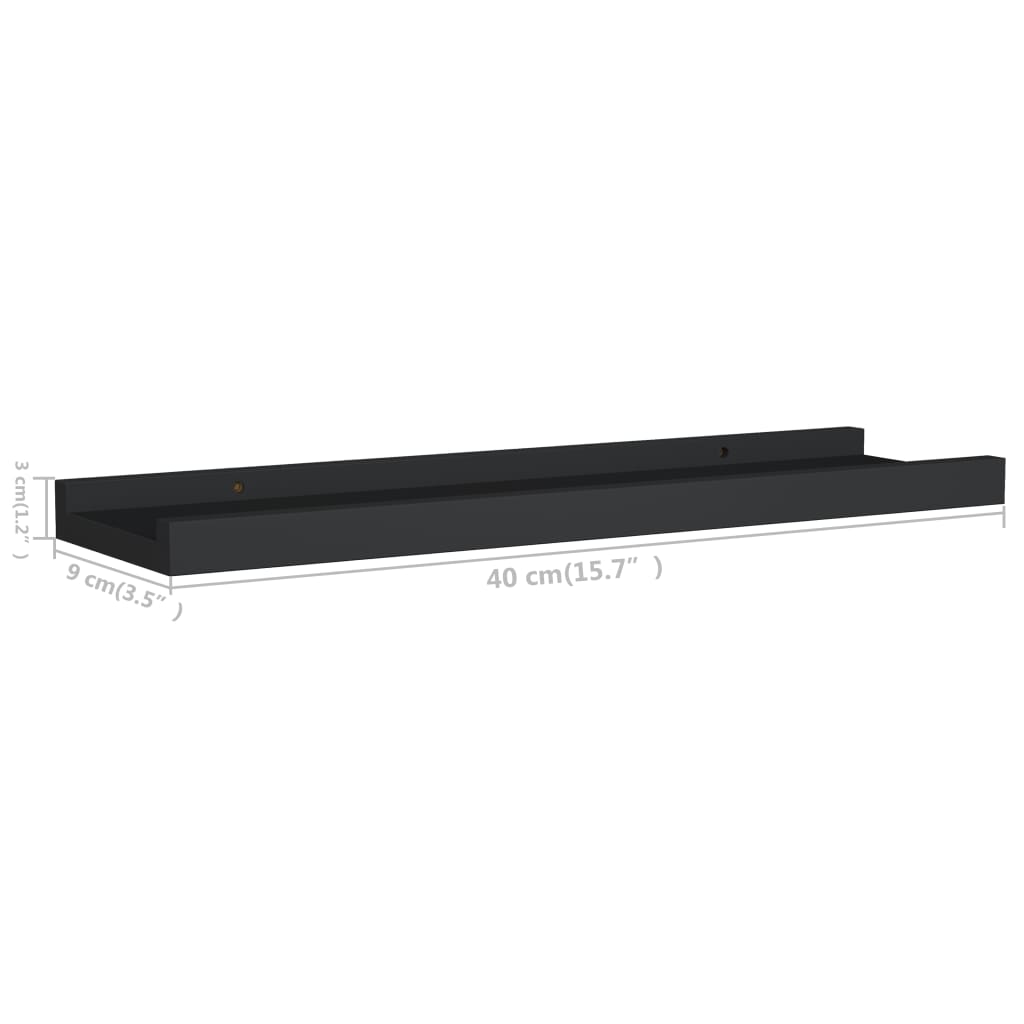 Fotoplanken Mdf 40 x 9 x 3 cm Zwart
