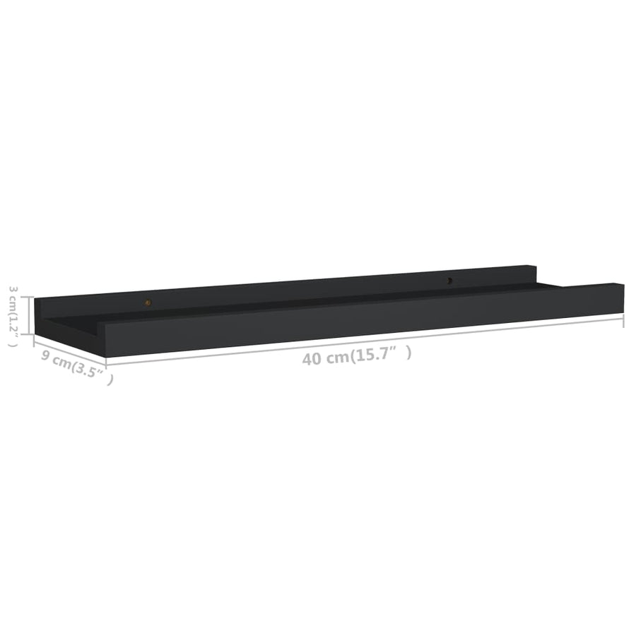 Fotoplanken Mdf 40 x 9 x 3 cm Zwart