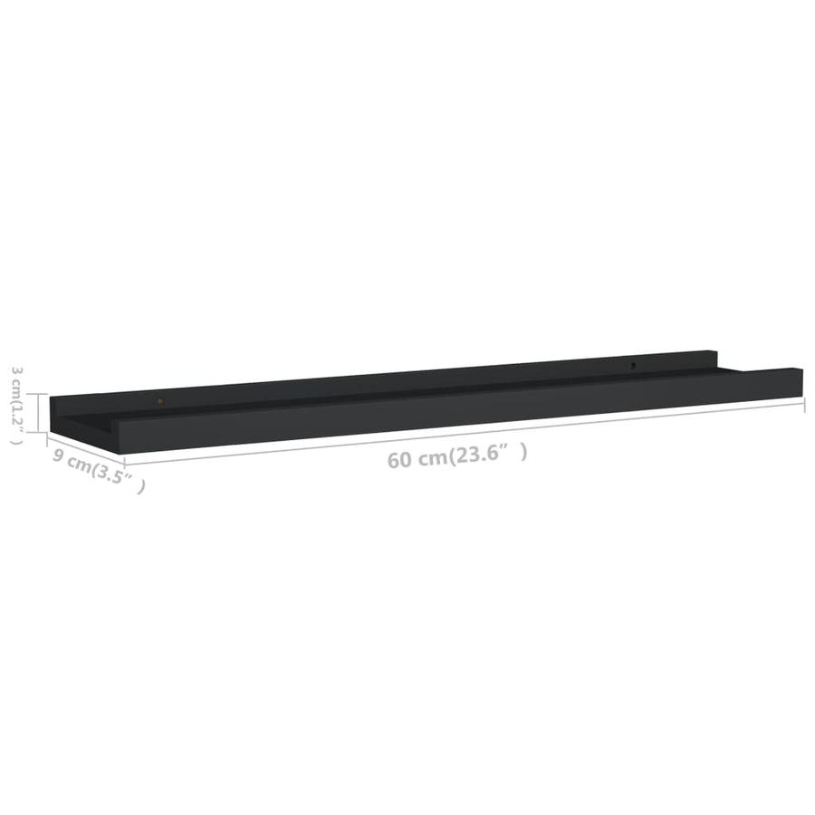 Fotoplanken Mdf 60 x 9 x 3 cm Zwart