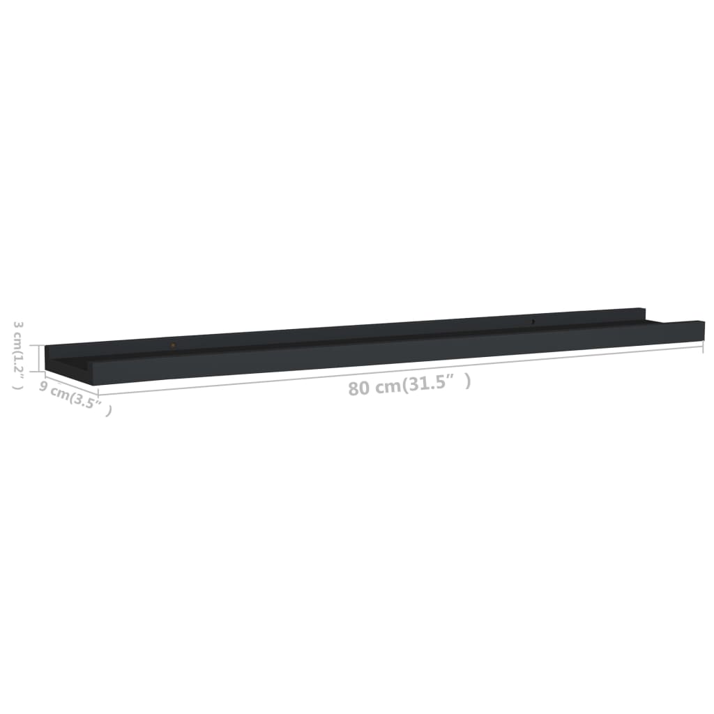Fotoplanken Mdf 80 x 9 x 3 cm Zwart