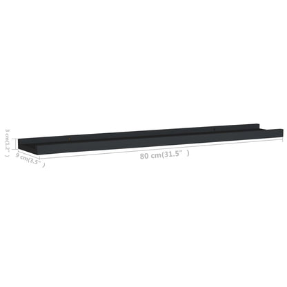 Fotoplanken Mdf 80 x 9 x 3 cm Zwart
