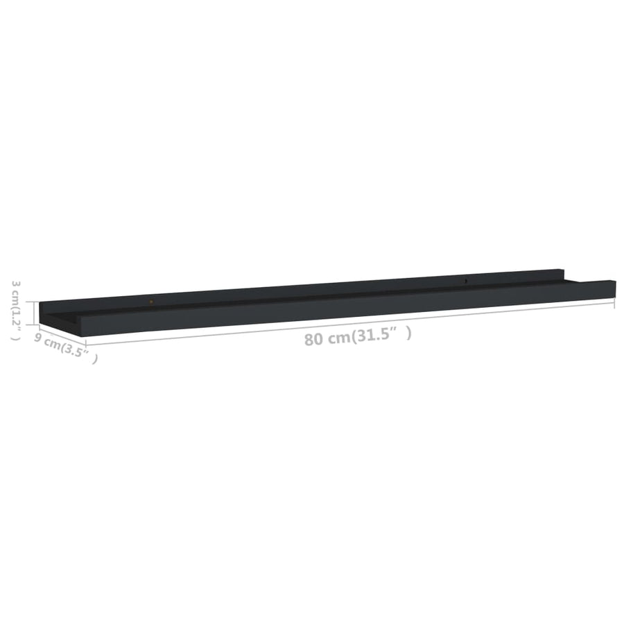 Fotoplanken Mdf 80 x 9 x 3 cm Zwart