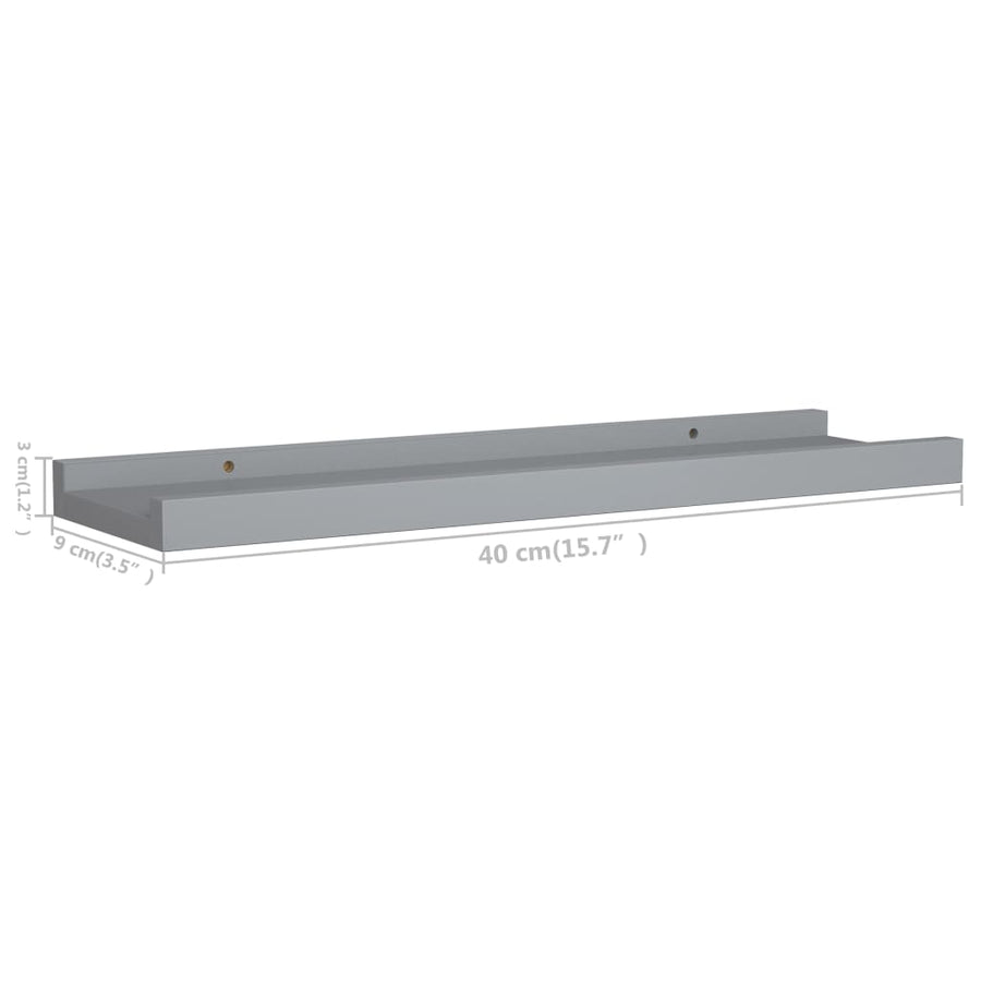 Fotoplanken Mdf 40 x 9 x 3 cm Grijs