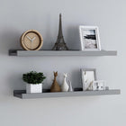Fotoplank 80x9x3 cm MDF grijs 2 stuks