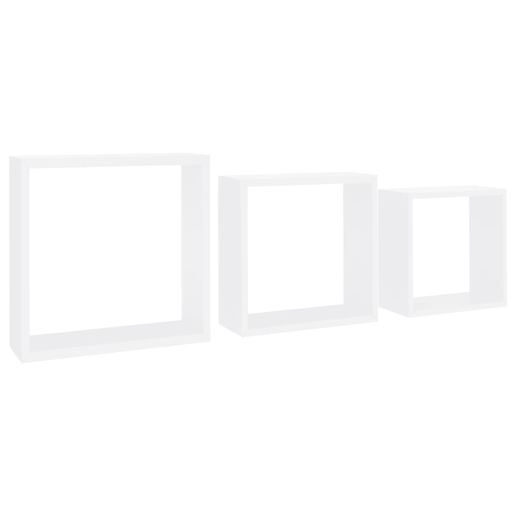 Wandschappen Kubus Mdf 30 x 10 x 30 cm Wit