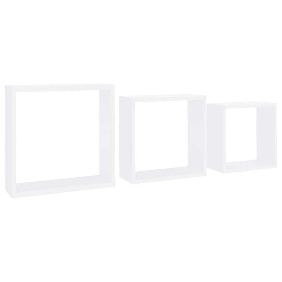Wandschappen Kubus Mdf 30 x 10 x 30 cm Wit