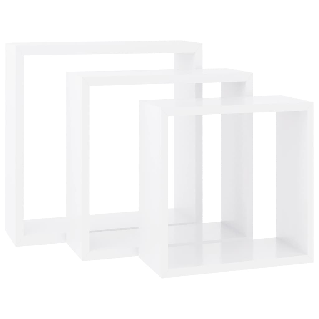 Wandschappen Kubus Mdf 30 x 10 x 30 cm Wit