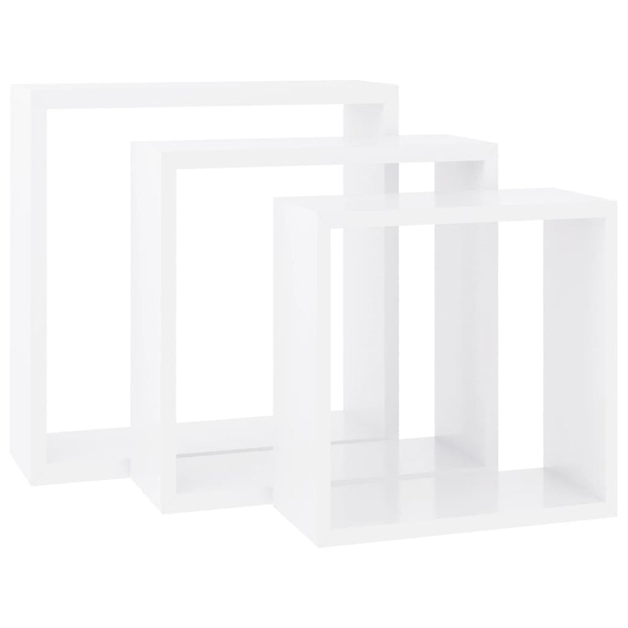 Wandschappen Kubus Mdf 30 x 10 x 30 cm Wit