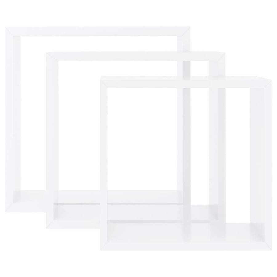 Wandschappen Kubus Mdf 30 x 10 x 30 cm Wit
