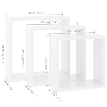 Wandschappen Kubus Mdf 30 x 10 x 30 cm Wit