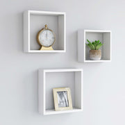 Wandschappen kubus 3 st MDF wit 30x10x30 cm