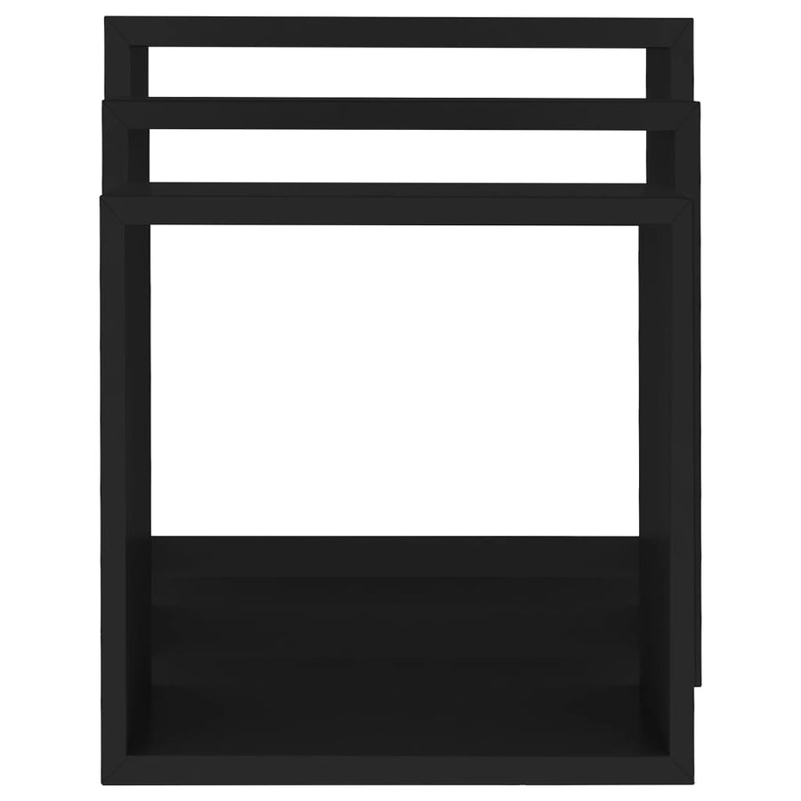 Wandschappen Kubus Mdf 30 x 10 x 30 cm Zwart
