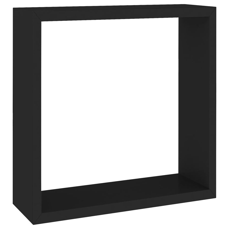 Wandschappen Kubus Mdf 30 x 10 x 30 cm Zwart