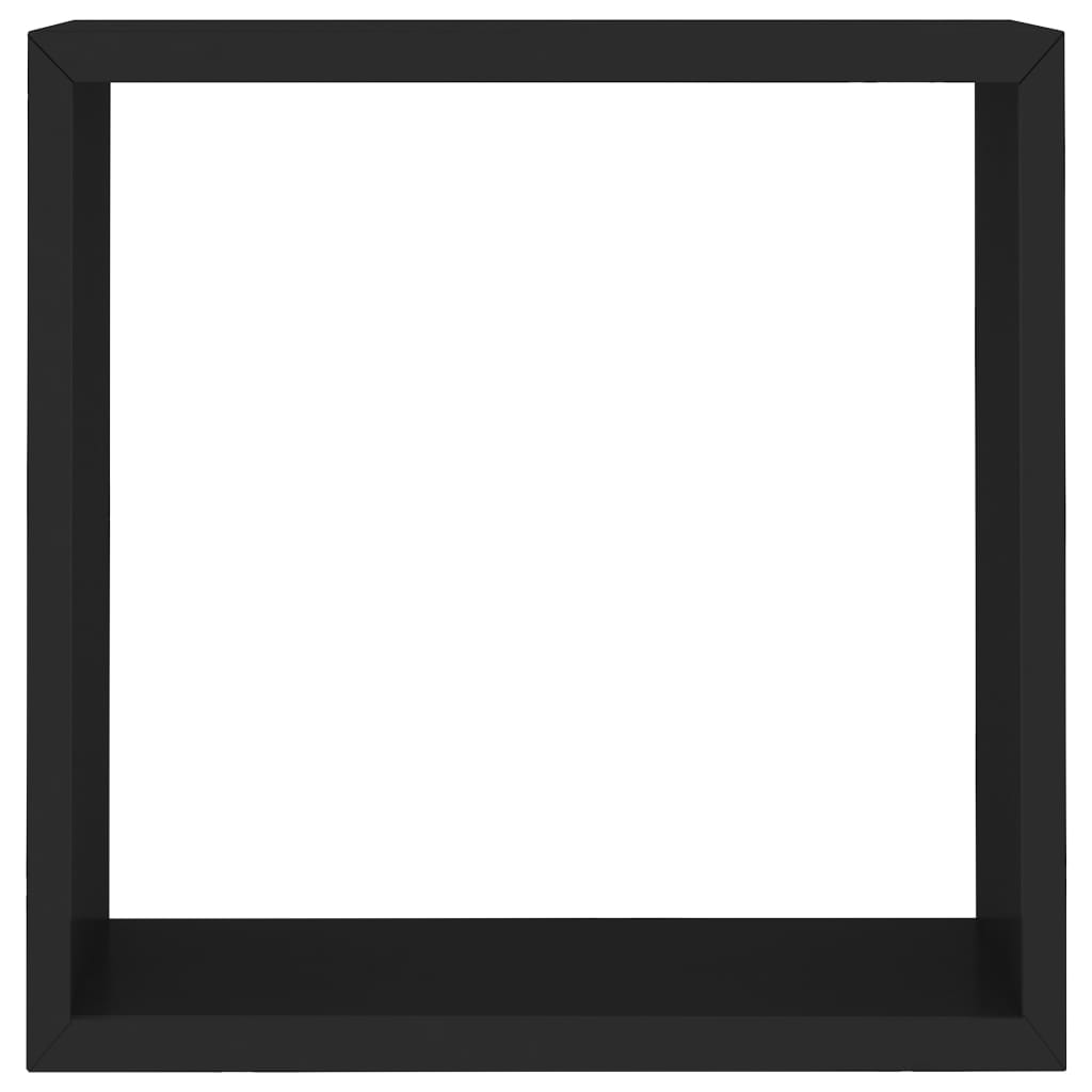 Wandschappen Kubus Mdf 30 x 10 x 30 cm Zwart