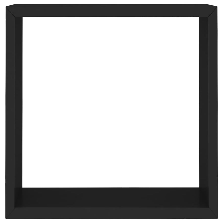 Wandschappen Kubus Mdf 30 x 10 x 30 cm Zwart