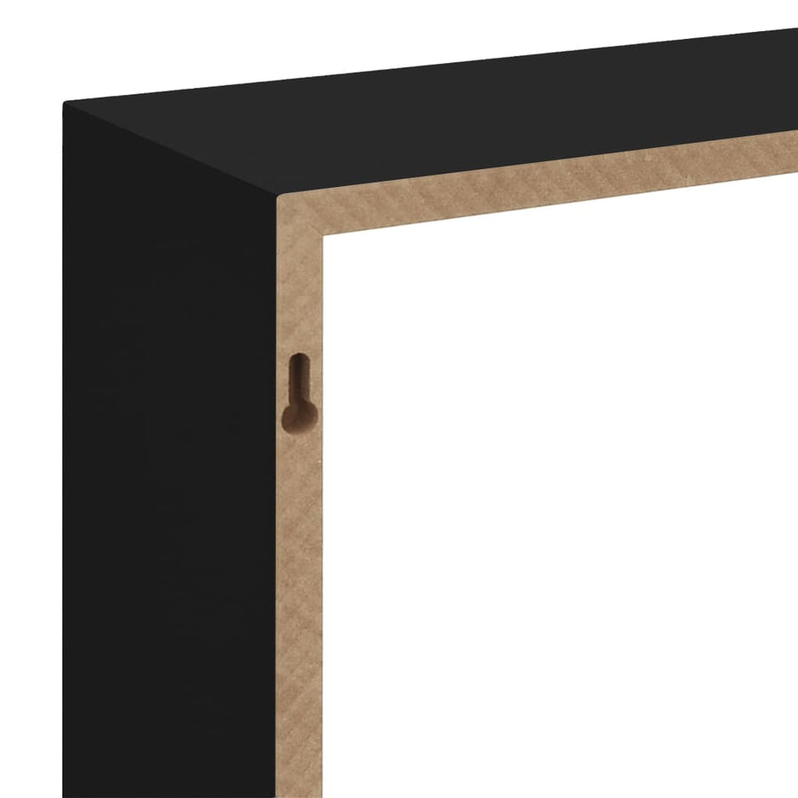 Wandschappen Kubus Mdf 30 x 10 x 30 cm Zwart