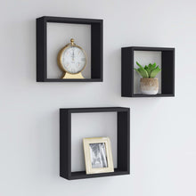 Wandschappen Kubus Mdf 30 x 10 x 30 cm Zwart