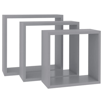 Wandschappen Kubus Mdf 30 x 10 x 30 cm Grijs