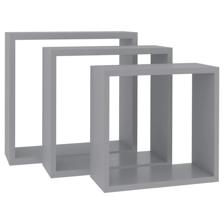 Wandschappen Kubus Mdf 30 x 10 x 30 cm Grijs