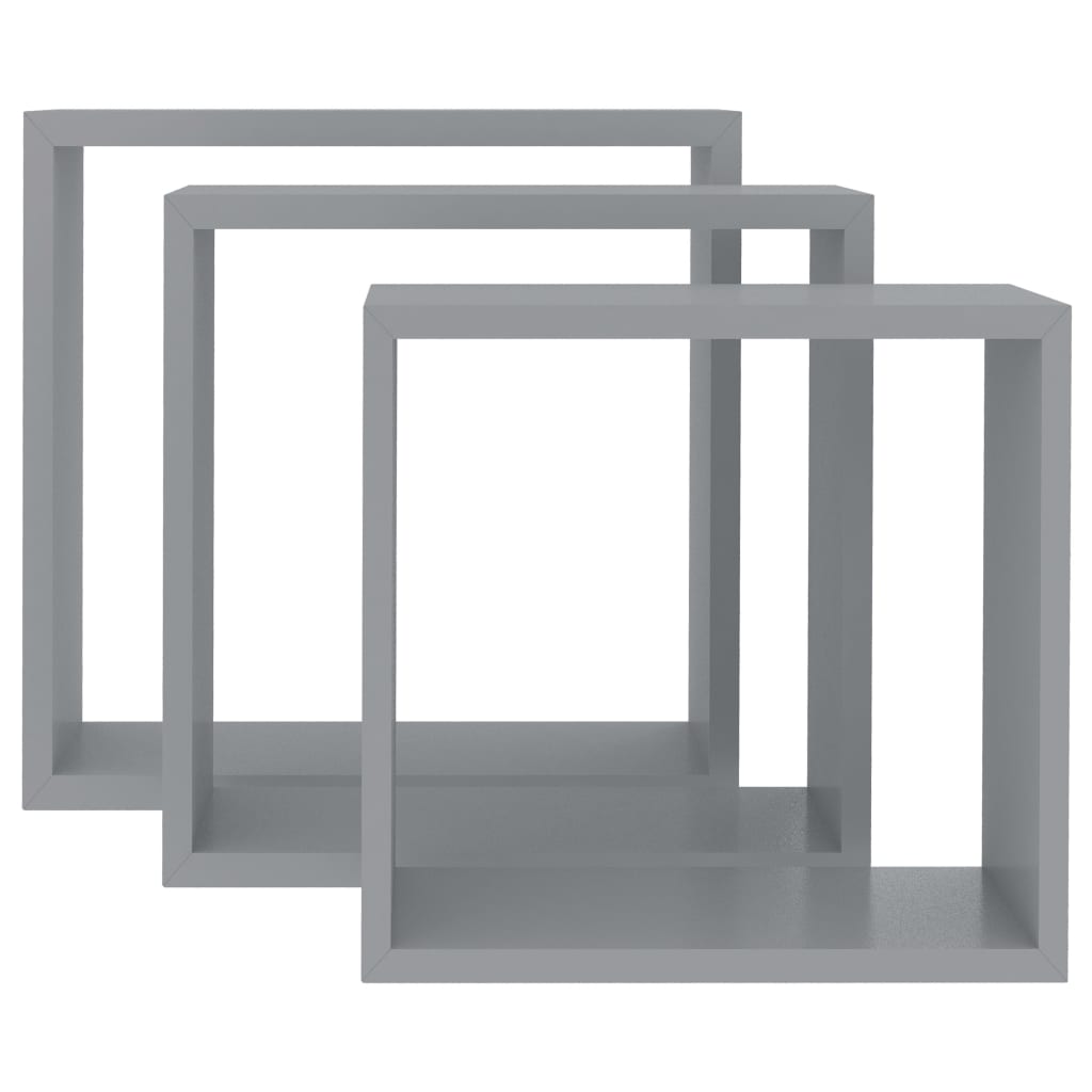 Wandschappen Kubus Mdf 30 x 10 x 30 cm Grijs