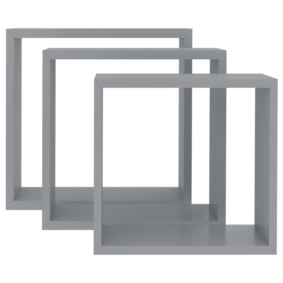 Wandschappen Kubus Mdf 30 x 10 x 30 cm Grijs