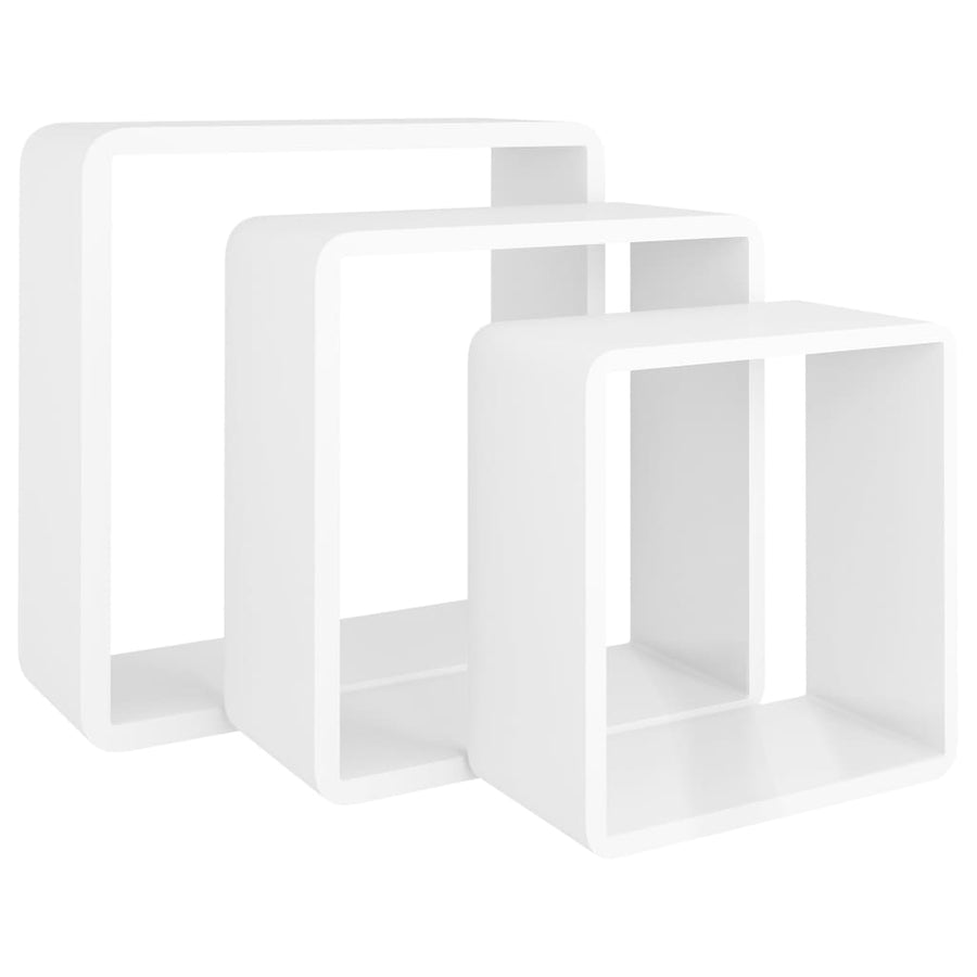 Wandschappen Kubus Mdf 28 x 10 x 28 cm Wit