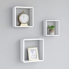 Wandschappen kubus 3 st MDF wit 28x10x28 cm