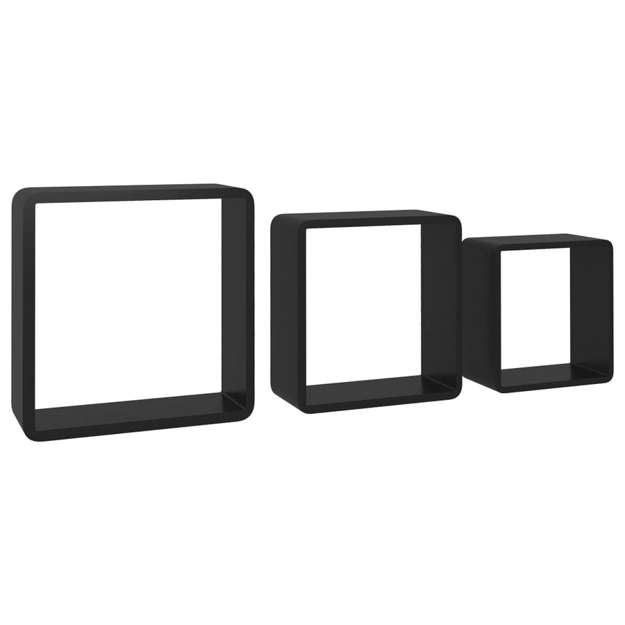 Wandschappen Kubus Mdf Zwart 28 x 10 x 28 cm