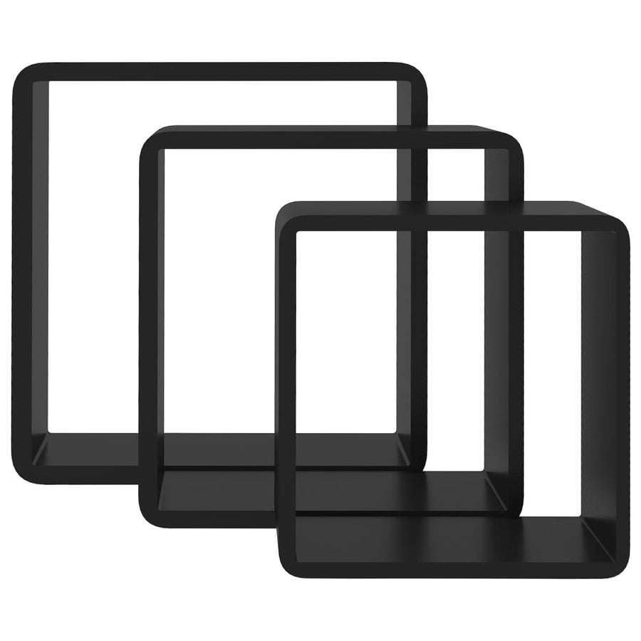 Wandschappen Kubus Mdf Zwart 28 x 10 x 28 cm