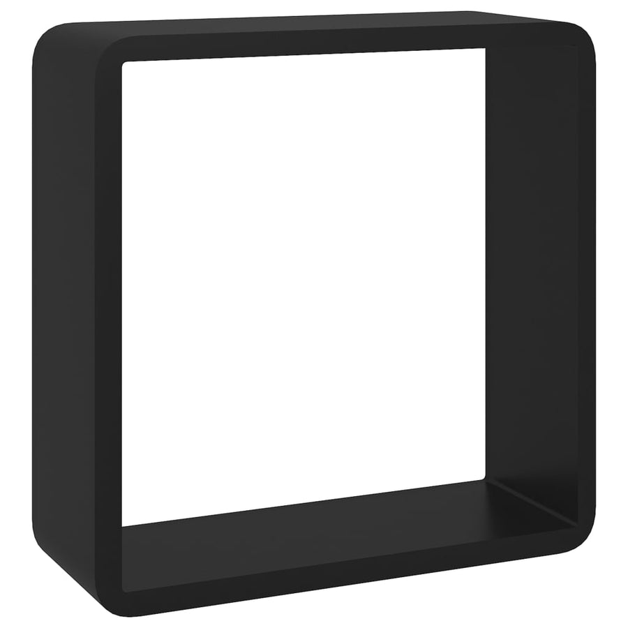 Wandschappen Kubus Mdf Zwart 28 x 10 x 28 cm