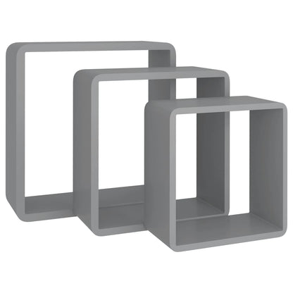 Wandschappen Kubus Mdf 28 x 10 x 28 cm Grijs