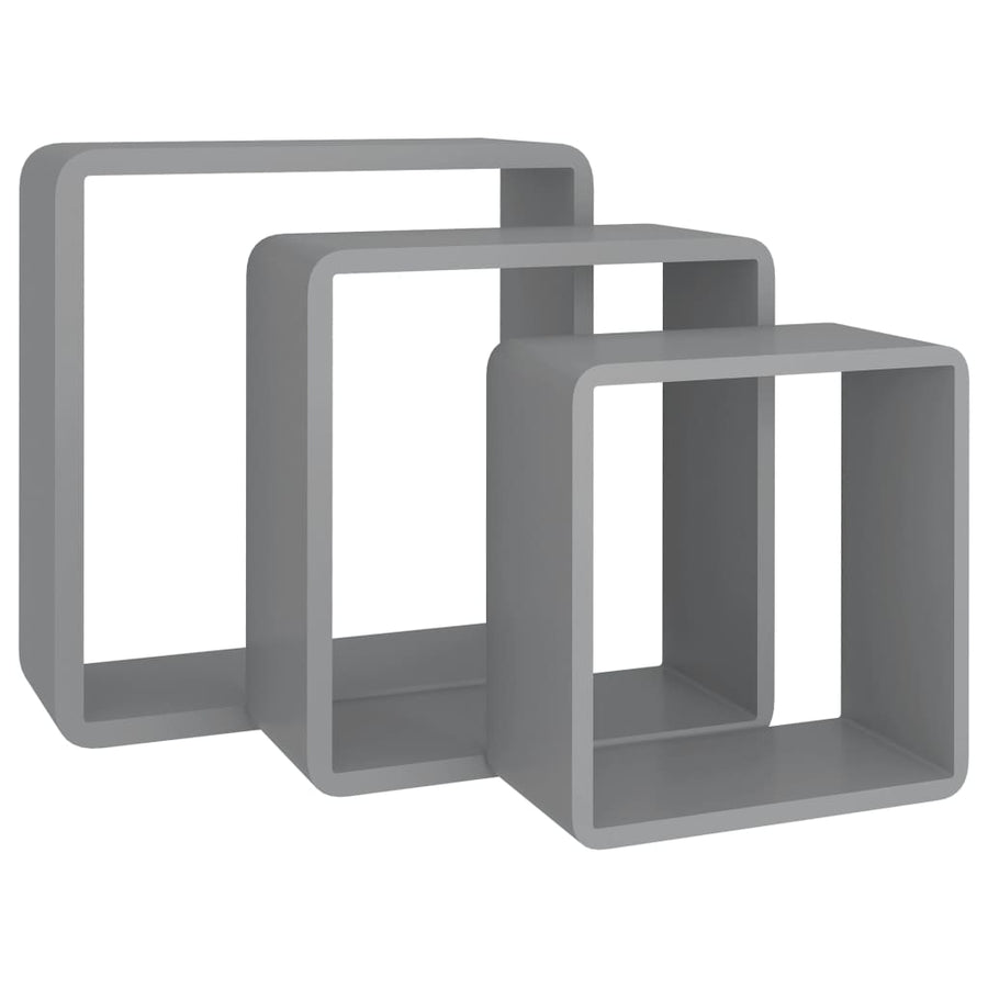 Wandschappen Kubus Mdf 28 x 10 x 28 cm Grijs
