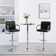 Barstoelen 2 st kunstleer zwart 46x49x(93-113) cm