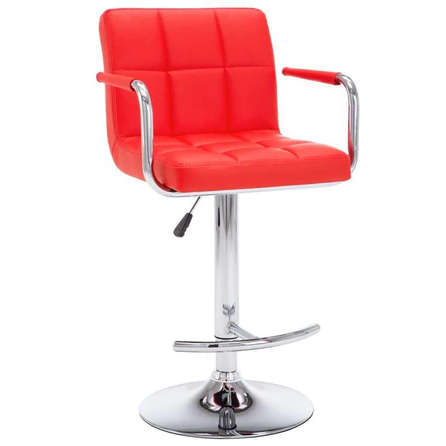 Barstoelen 2 st kunstleer rood