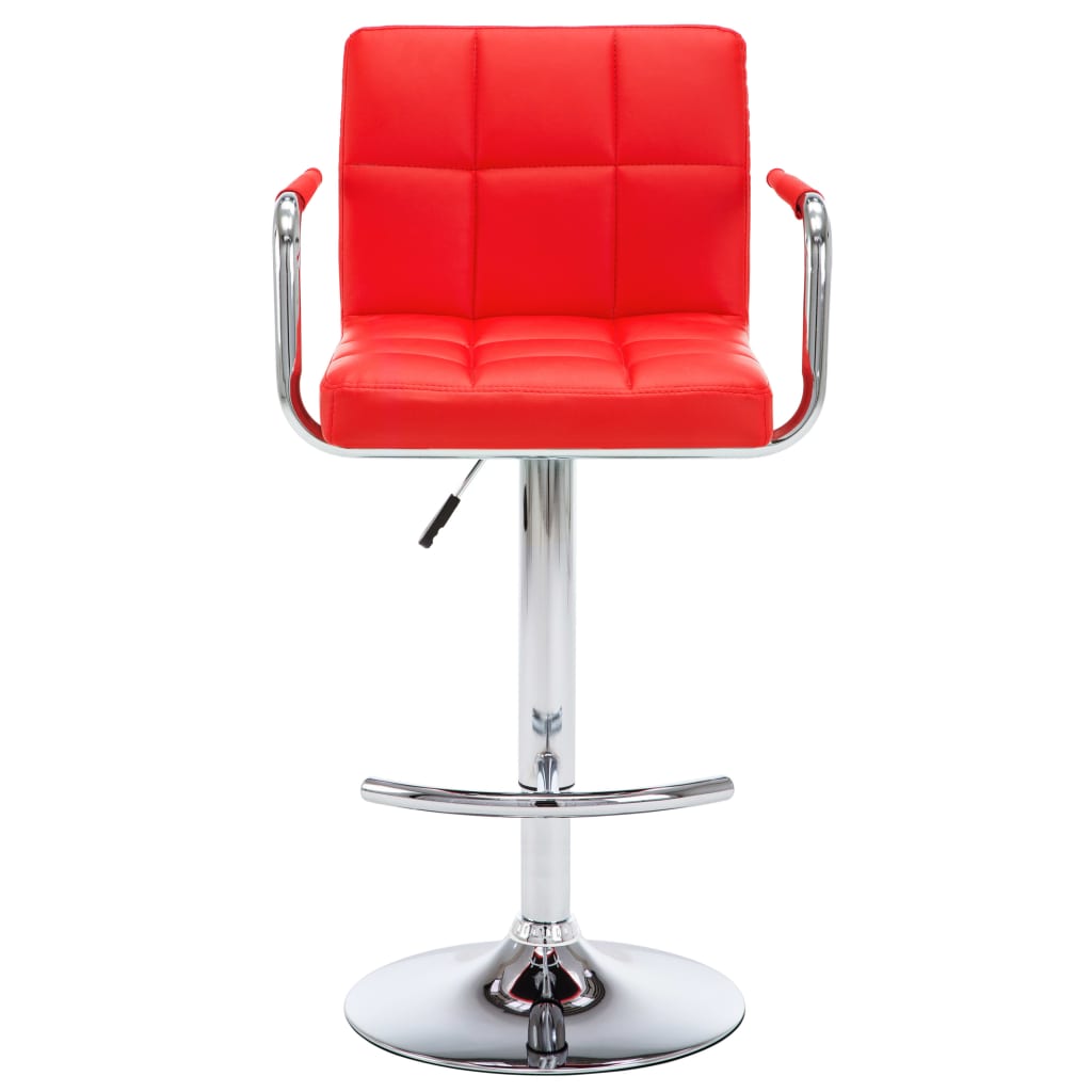 Barstoelen 2 st kunstleer rood